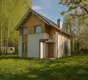 2-х этажный каркасный дом с балконом и террасой КД-890 фото 2