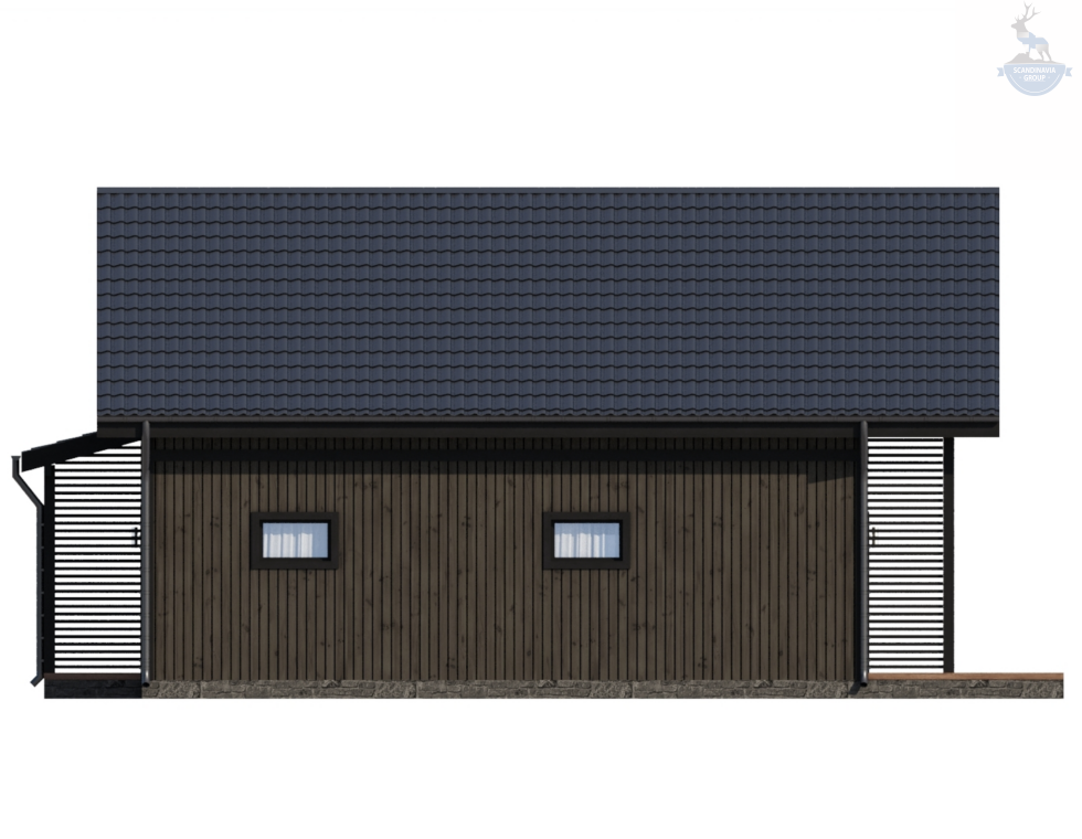 КД-950: двухэтажный каркасный дом с террасой