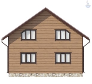 КД-10: двухэтажный каркасный дом с балконом и крыльцом