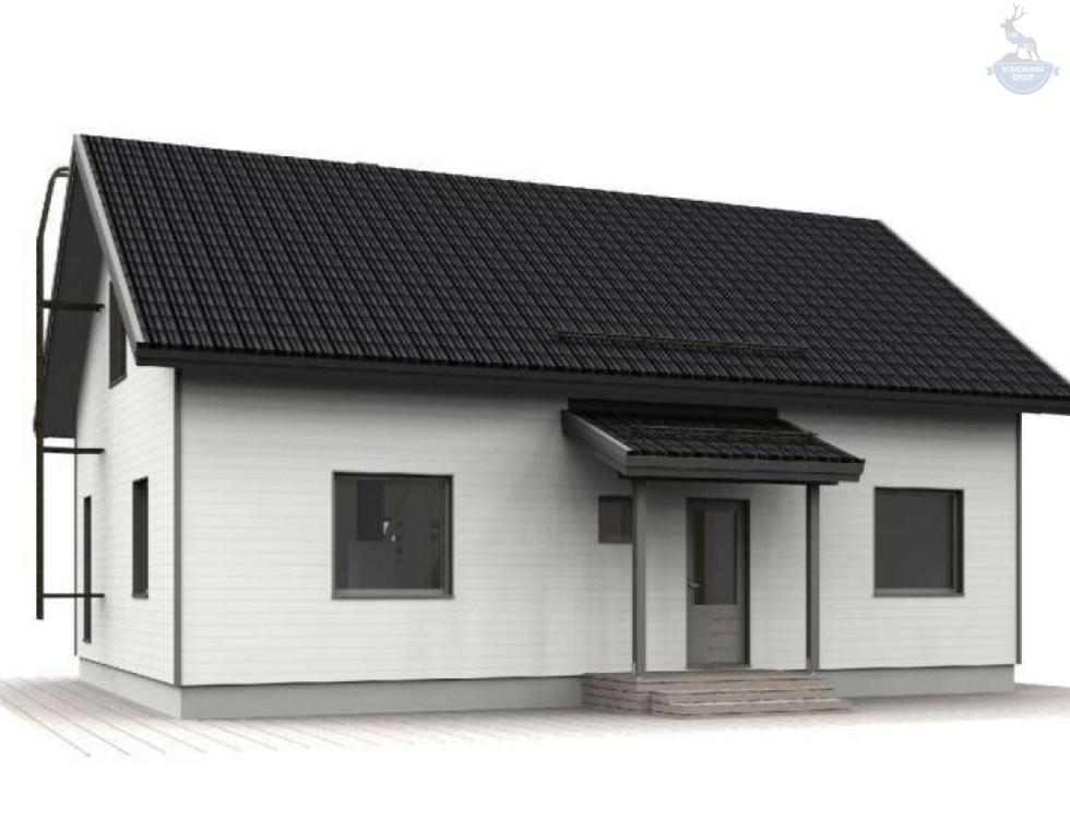 КД-360: одноэтажный каркасный дом с мансардой