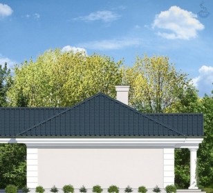 КД-420: каркасный дом с террасой и панорамным остеклением