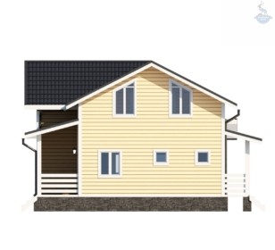 КД-700: двухэтажный каркасный дом с крыльцом и террасой