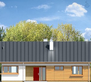 КД-410: каркасный дом с двухскатной крышей