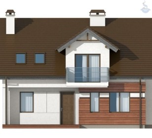 КД-440: каркасный дом с мансардой и балконом