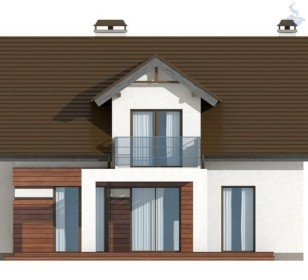 КД-440: каркасный дом с мансардой и балконом