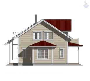 КД-470: двухэтажный каркасный дом с двумя террасами