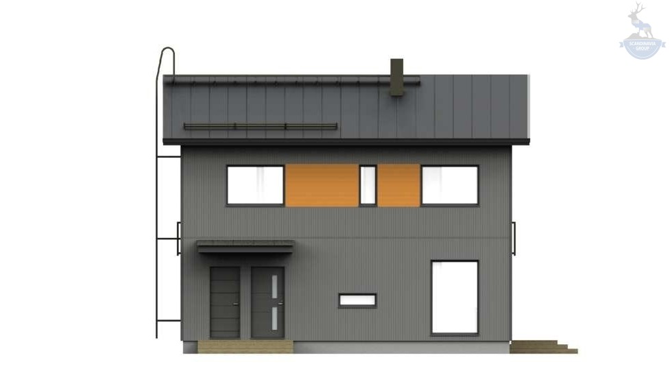 КД 480: двухэтажный каркасный дом с балконом