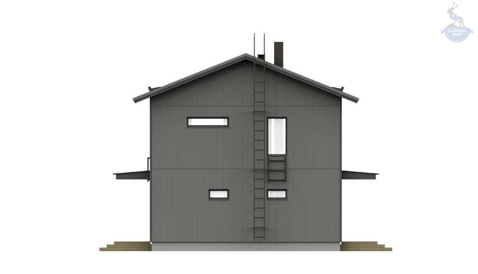 КД 480: двухэтажный каркасный дом с балконом