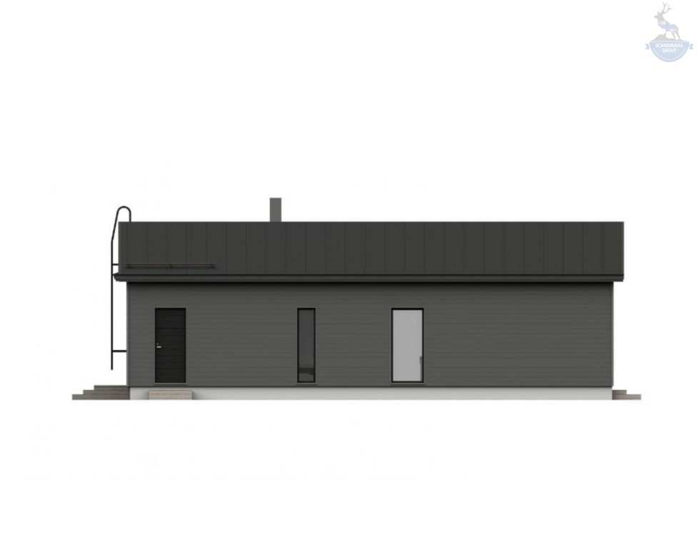 КД-50: одноэтажный каркасный дом в стиле BarnHouse