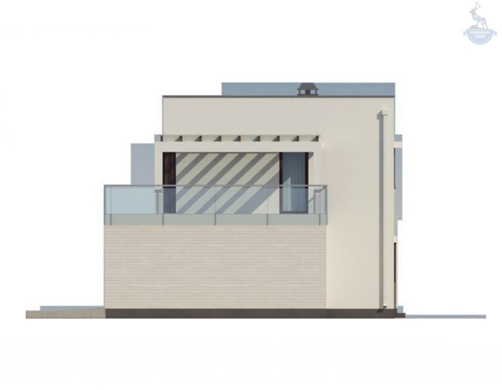 КД-660: каркасный дом с плоской крышей