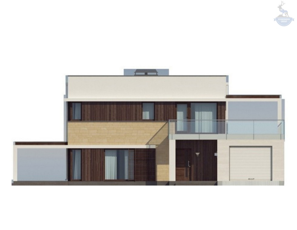 КД-660: каркасный дом с плоской крышей