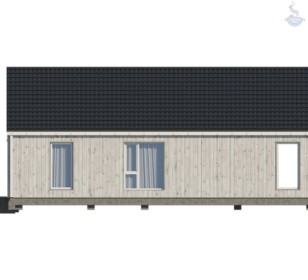 КД-830: одноэтажный каркасный дом с двухскатной крышей
