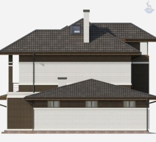 КД-400: двухэтажный каркасный дом с мансардой и гаражом
