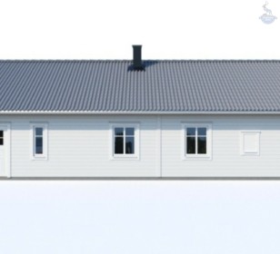 КД-550: одноэтажный каркасный дом с террасой и котельной