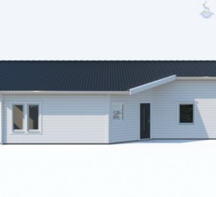 КД-580: одноэтажный каркасный дом с камином