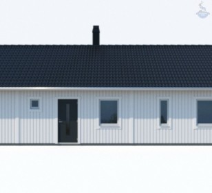 КД-590: одноэтажный каркасный дом с двумя входами