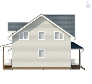 КД-30: двухэтажный каркасный дом с террасой