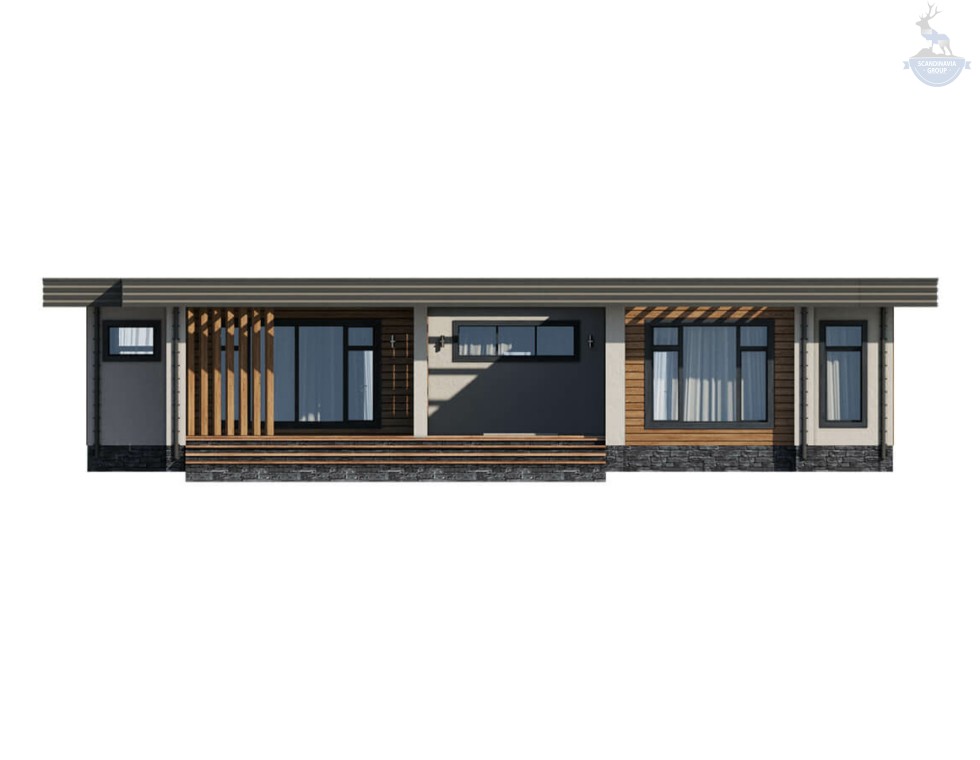КД-1020: современный каркасный дом с плоской крышей