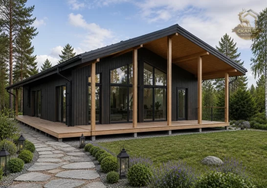 Проект каркасного дома КД-1410, 8,8 × 15,3 м, 173 м²