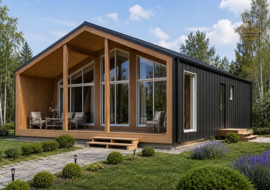 Проект каркасного дома КД-1500, 8,8 × 15,3 м, 117,90 м²