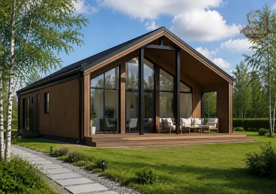 Проект каркасного дома КД-1540, 8,8 × 15,3 м, 94,10 м²