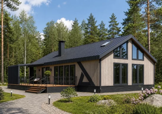 Проект каркасного дома КД-220, 10,7 × 15 м, 164 м²