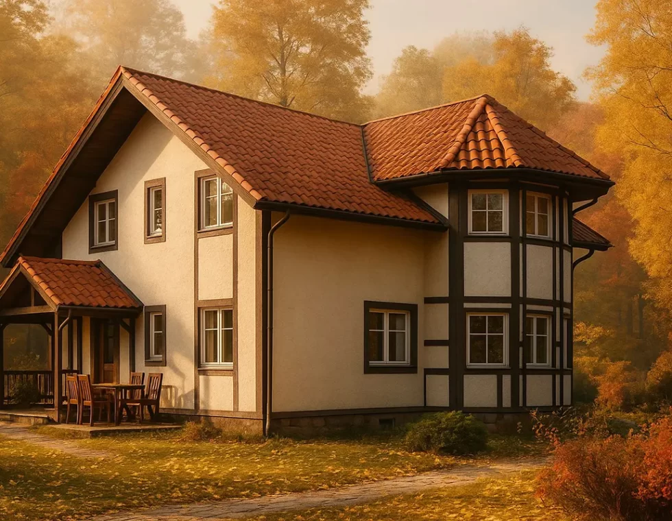 Двухэтажный дом с эркером КД-90 фото 1