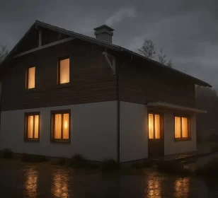 Двухэтажный каркасный дом с террасой и камином КД-840 фото 2