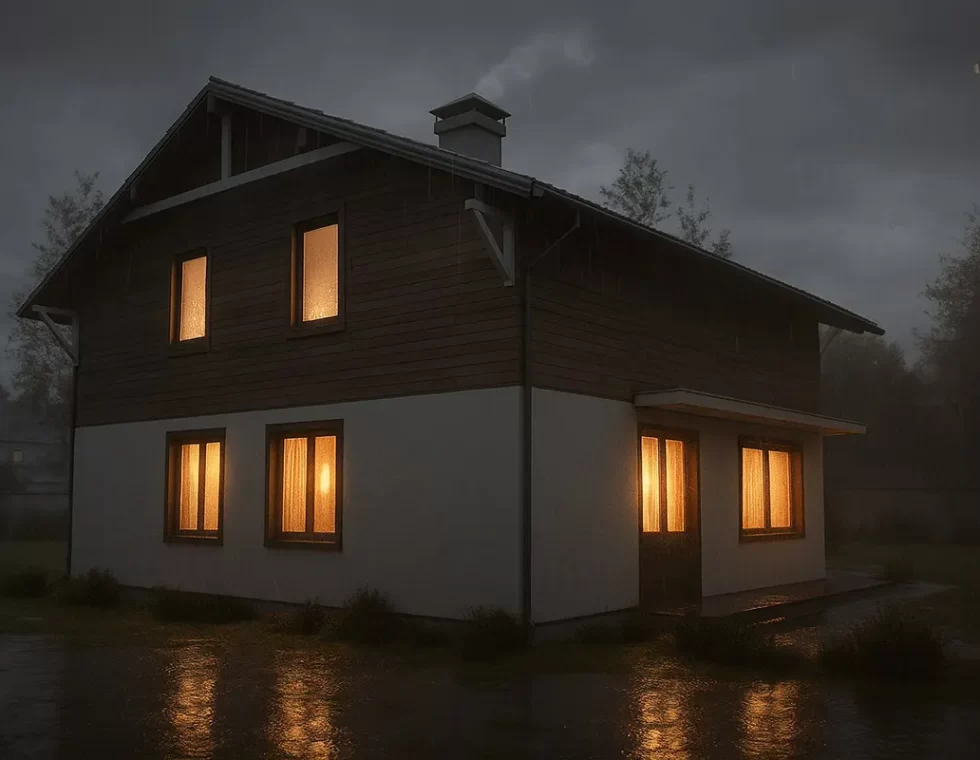 Двухэтажный каркасный дом с террасой и камином КД-840 фото 2