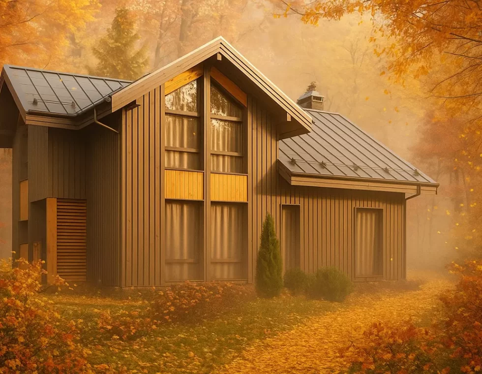 Двухэтажный каркасный дом с террасой и сауной КД-820 фото 1