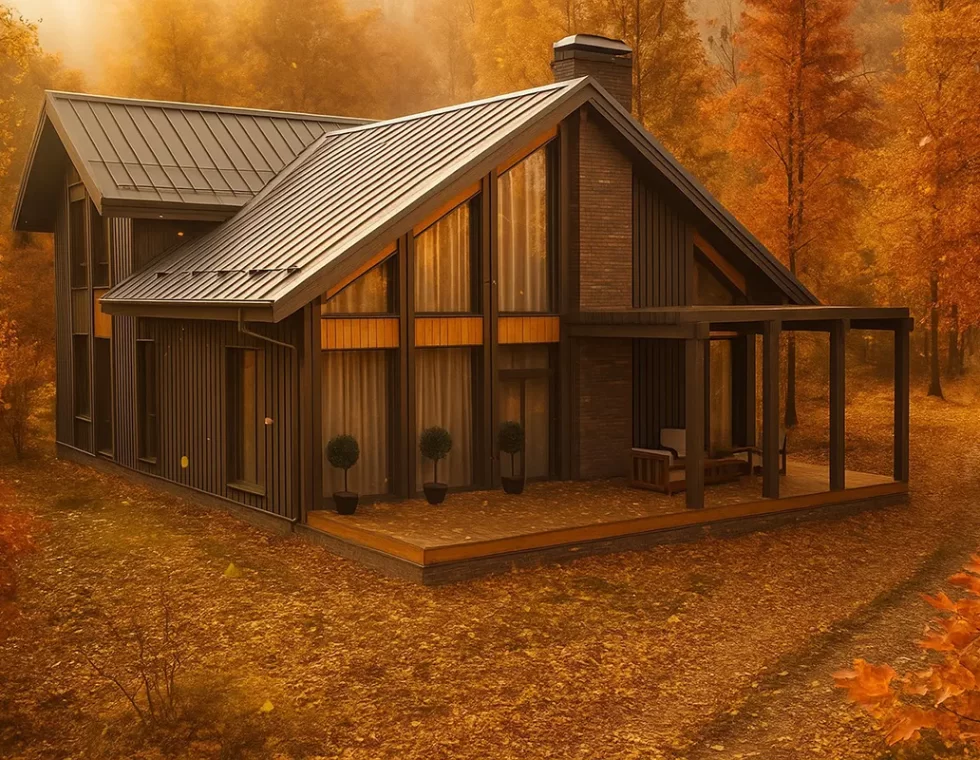 Двухэтажный каркасный дом с террасой и сауной КД-820 фото 2