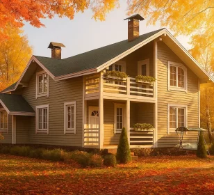 Двухэтажный каркасный дом с высокими потолками и крыльцом КД-770 фото