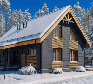 Двухэтажный каркасный дом с высокими потолками КД-800 фото 4