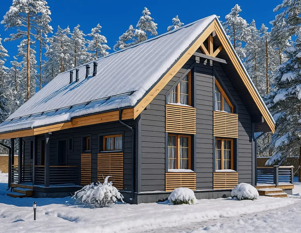 Двухэтажный каркасный дом с высокими потолками КД-800 фото 4