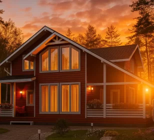 Двухэтажный каркасный дом КД-180 фото