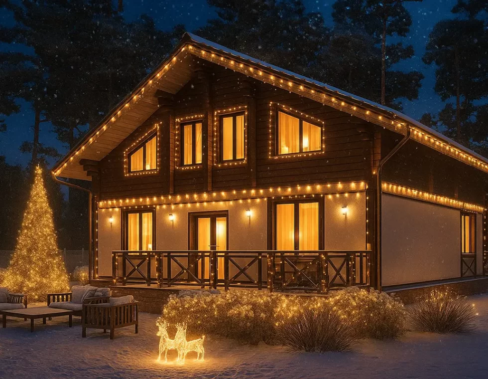 Двухэтажный каркасный дом с балконом и двумя террасами КД-270 фото 1