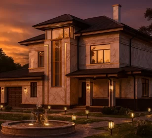 Двухэтажный каркасный дом с мансардой и гаражом КД-400 фото 2