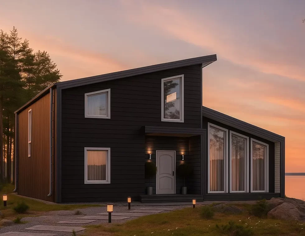 Двухэтажный каркасный дом с сауной КД-780 фото 1