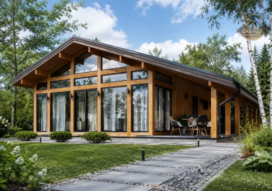 Проект каркасного дома КД-1300, 14,7 × 8 м, 149,7 м²