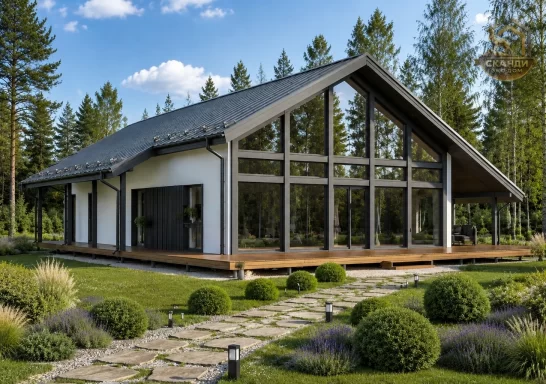 Проект каркасного дома КД-1580, 9,5 × 12,5 м, 242,10 м²