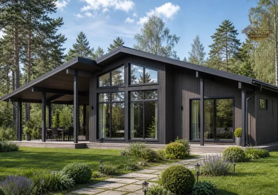 Проект каркасного дома КД-1600, 13,3 × 12,8 м, 139,90 м²
