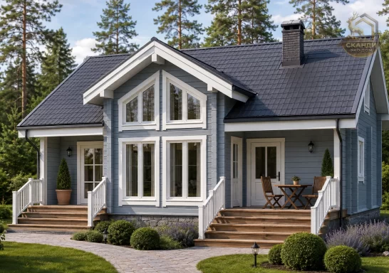 Проект каркасного дома КД-230, 10 × 10 м, 151,00 м²