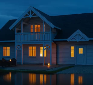 Каркасный дом с балконом и террасой КД-710 фото 2