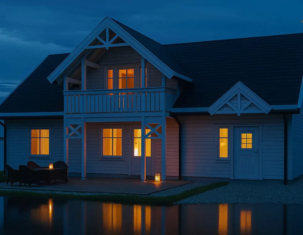 Каркасный дом с балконом и террасой КД-710 фото 2