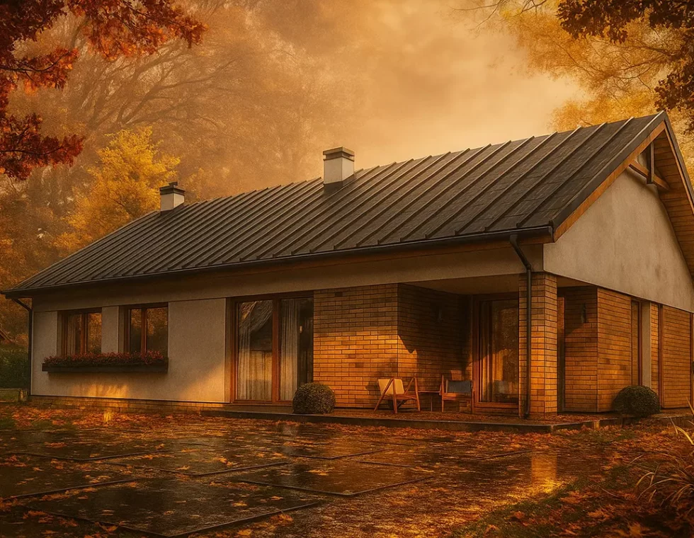 Каркасный дом с двухскатной крышей КД-410 фото 2