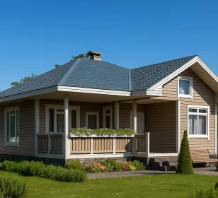 Одноэтажный каркасный дом с террасой и вторым светом КД-760 фото 1