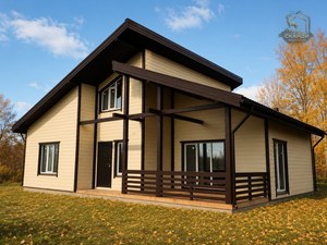 Построенный каркасный дом КД-100 в «Старостино», 109.70 м²