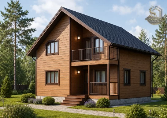 Проект каркасного дома КД-10, 7 × 9 м, 115 м²