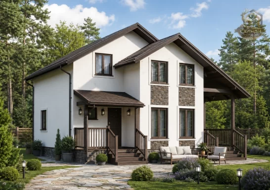 Проект каркасного дома КД-110, 9 × 9 м, 118 м²
