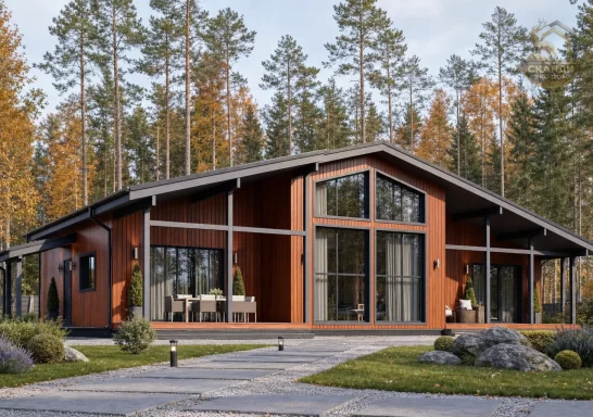 Проект каркасного дома КД-1180, 12.2 × 20 м, 199 м²